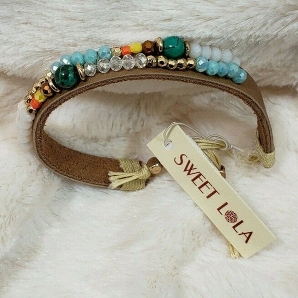 Sweet Lola Jewelry - Sweet Lola Leather and Beaded Bracelet